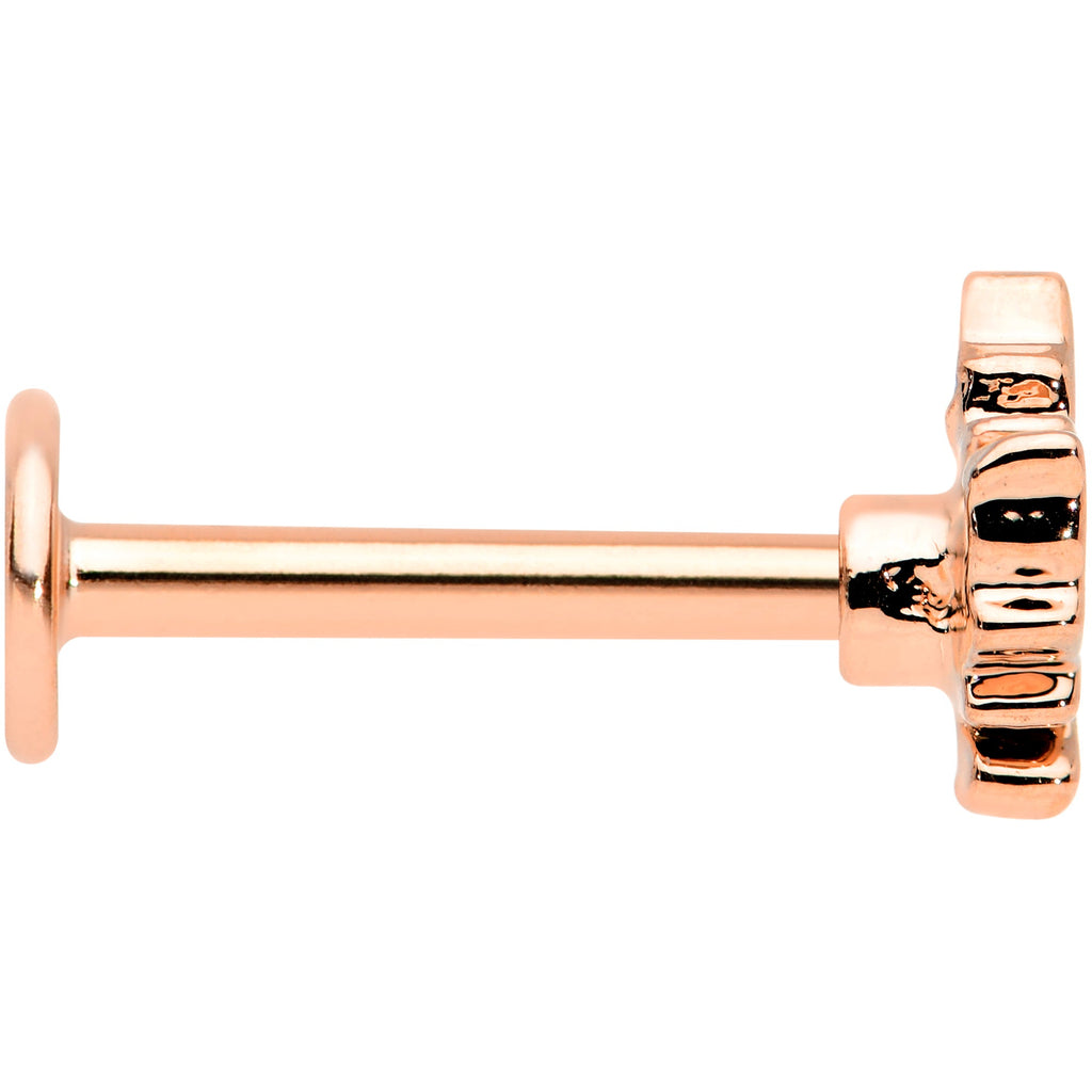 BodyCandy 16G 5/16 Rose Gold Tone Fall White Maple Leaf Labret Tragus — lifestyle context