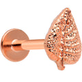 BodyCandy 16G 5/16 Rose Gold Tone Autumn Textured Leaf Labret Monroe Tragus — main product shot