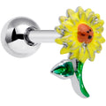 BodyCandy 16G 1/4 Sunny Yellow Sunflower Cartilage Tragus Earring — main product shot