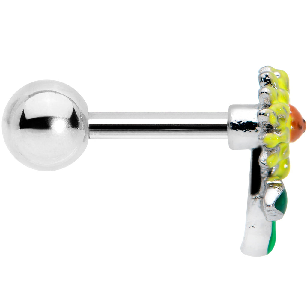 BodyCandy 16G 1/4 Sunny Yellow Sunflower Cartilage Tragus Earring — lifestyle context
