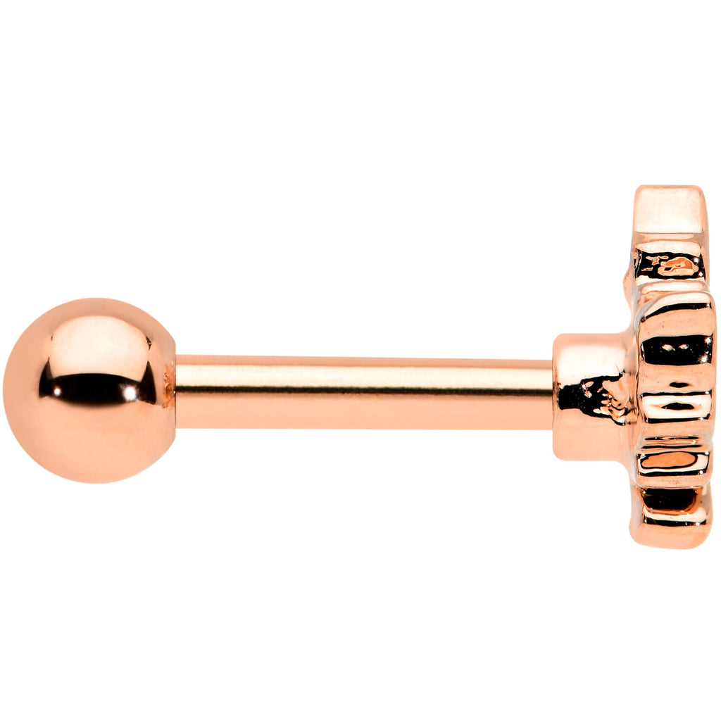 BodyCandy 16G 1/4 Rose Gold Tone Fall White Maple Leaf Cartilage Tragus — lifestyle context