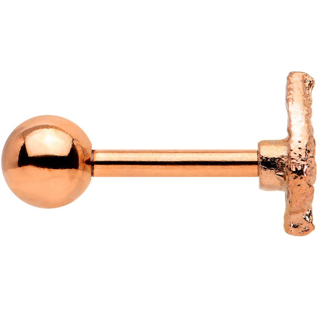 BodyCandy 16G 1/4 Rose Gold Tone Fall Texture Leaf Cartilage Tragus Earring — lifestyle context