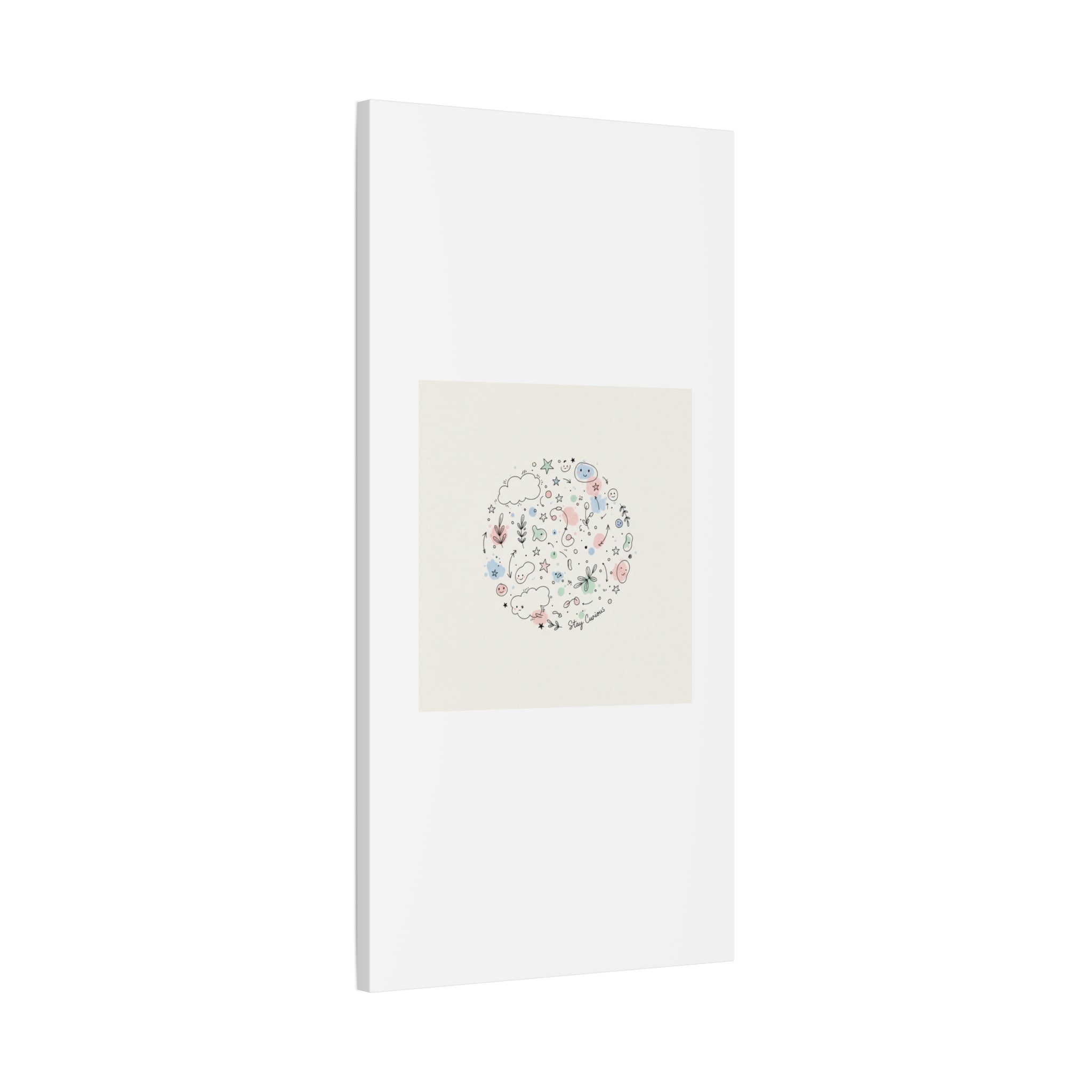 Doodle Circle Line Drawing Matte Canvas, Hand-Drawn Sketch Art