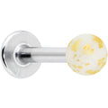 BodyCandy 16G 5/16 Matte White Splatter Pattern Labret Monroe Tragus — main product shot