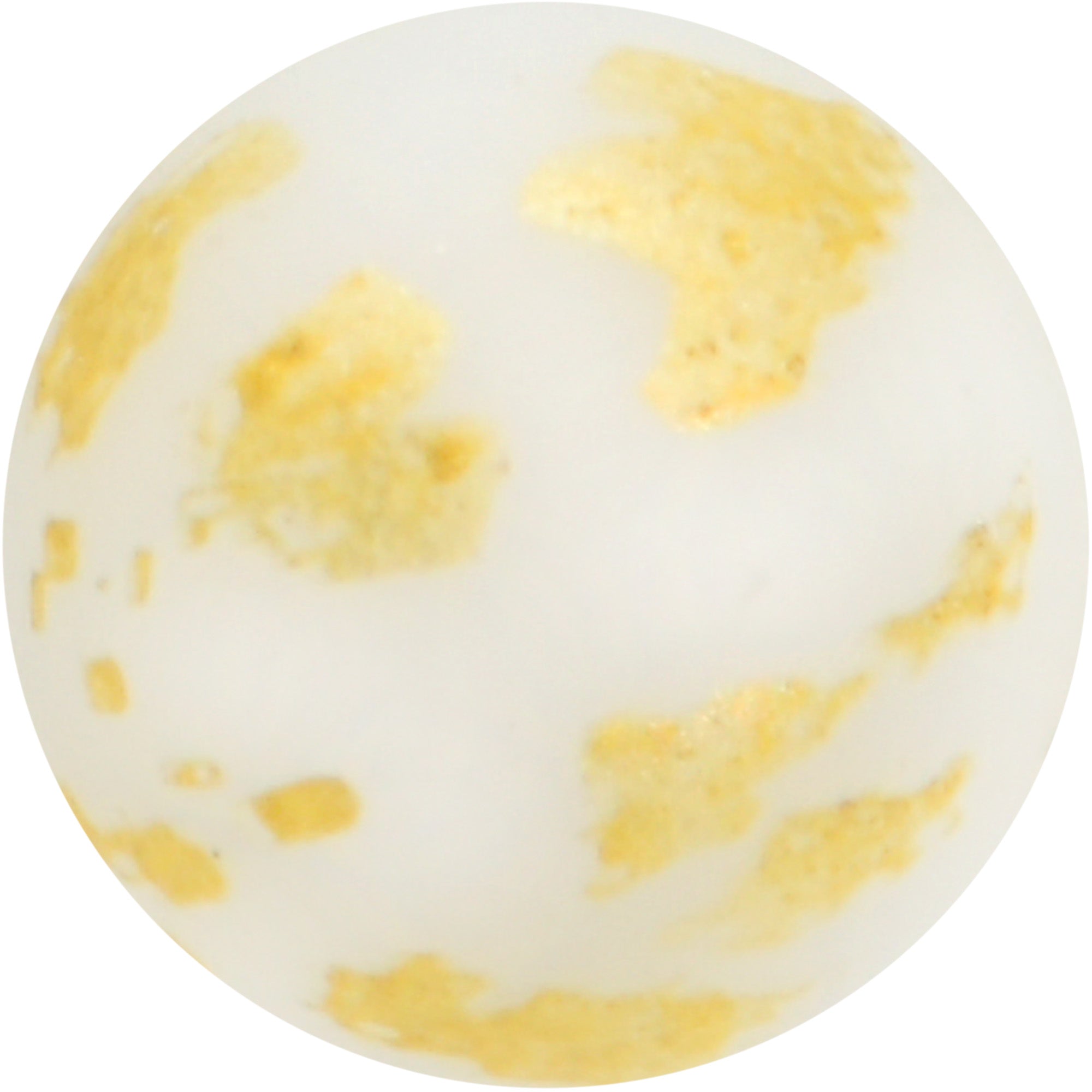 BodyCandy 16G 5/16 Matte White Splatter Pattern Labret Monroe Tragus — detail close-up