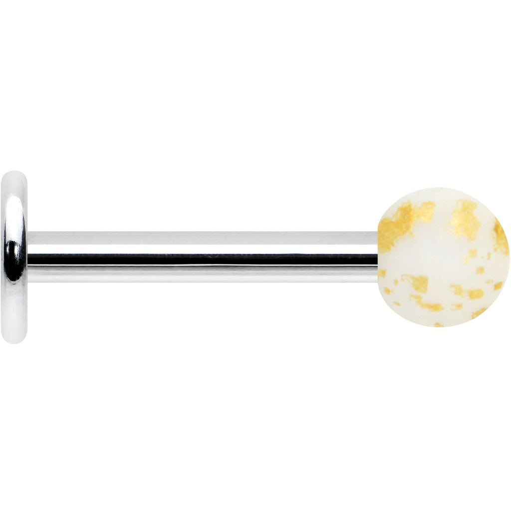 BodyCandy 16G 5/16 Matte White Splatter Pattern Labret Monroe Tragus — lifestyle context