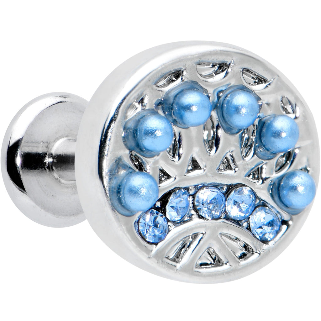 BodyCandy 16G 1/4 Blue Gem Geometric Blues Pattern Labret Monroe Tragus — main product shot