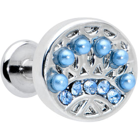 16G 1/4 Blue Gem Geometric Blues Pattern Labret Monroe Tragus