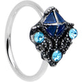 BodyCandy 20G 5/16 Blue Gem Rococo Blue Nose Hoop — main product shot
