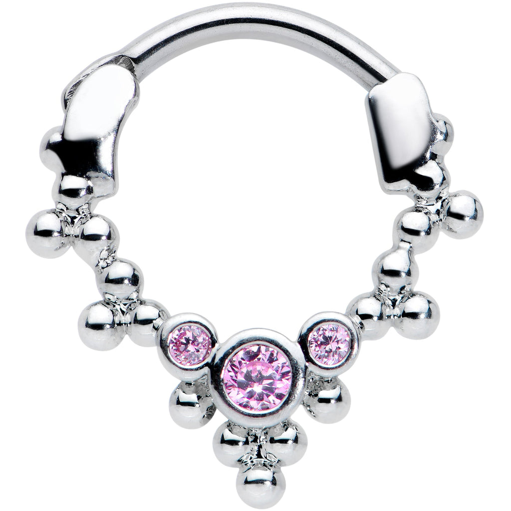 BodyCandy 16G 5/16 Pink CZ Gem Princess Cartilage Clicker — main product shot