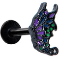 BodyCandy 16G 5/16 Black Purple Wings Butterfly Labret Monroe Tragus — main product shot