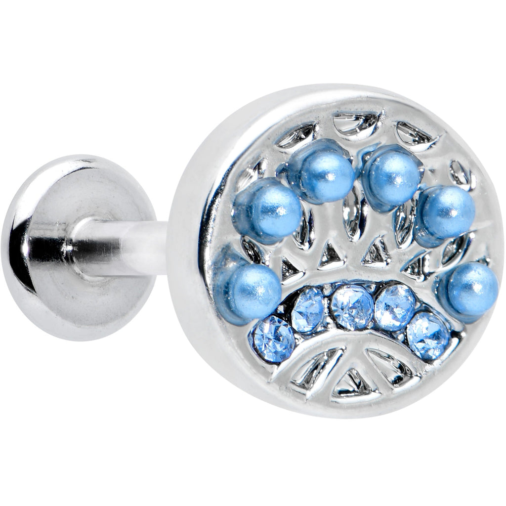 BodyCandy 16G 5/16 Blue Gem Geometric Blues Pattern Labret Monroe Tragus — main product shot