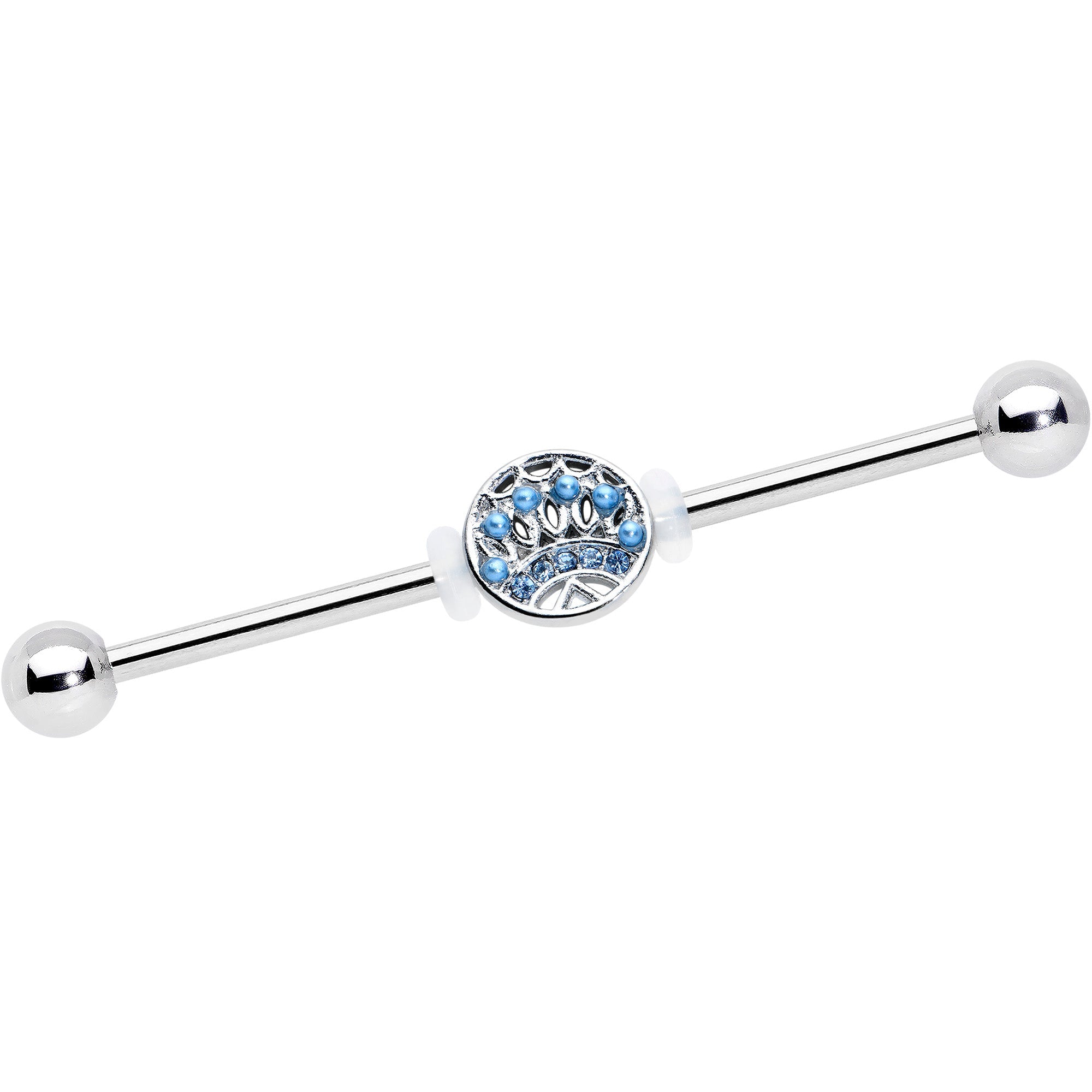 BodyCandy 14G Blue Gem Geometric Blues Industrial Barbell 38mm — main product shot