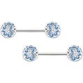 BodyCandy 14G 1/2 Blue Gem Geometric Blues Barbell Nipple Ring Set — main product shot