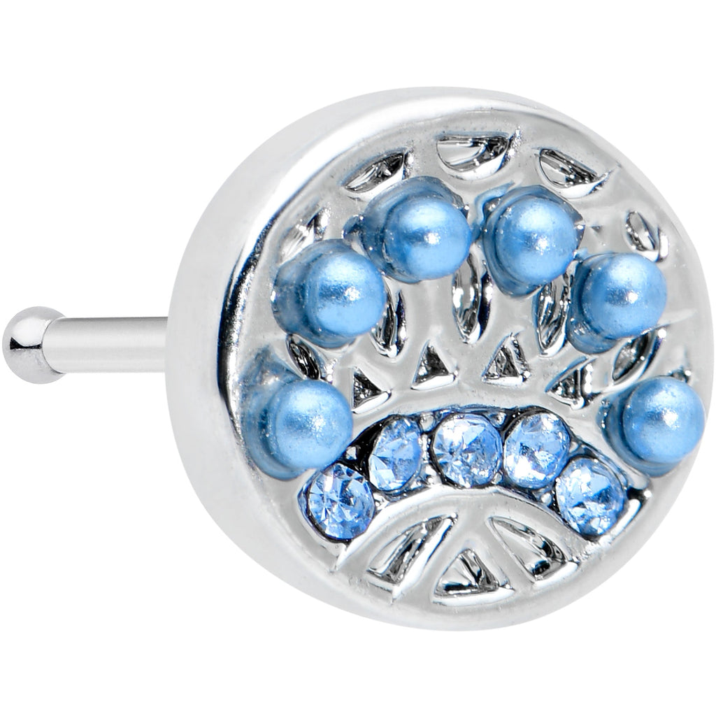 BodyCandy 20G 1/4 Blue Gem Geometric Blues Nose Bone — main product shot
