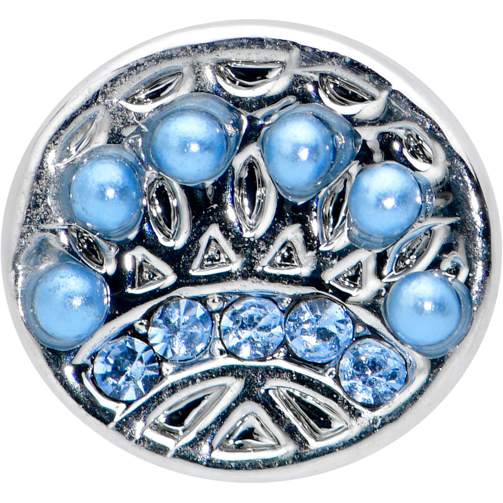 BodyCandy 20G 1/4 Blue Gem Geometric Blues Nose Bone — detail close-up