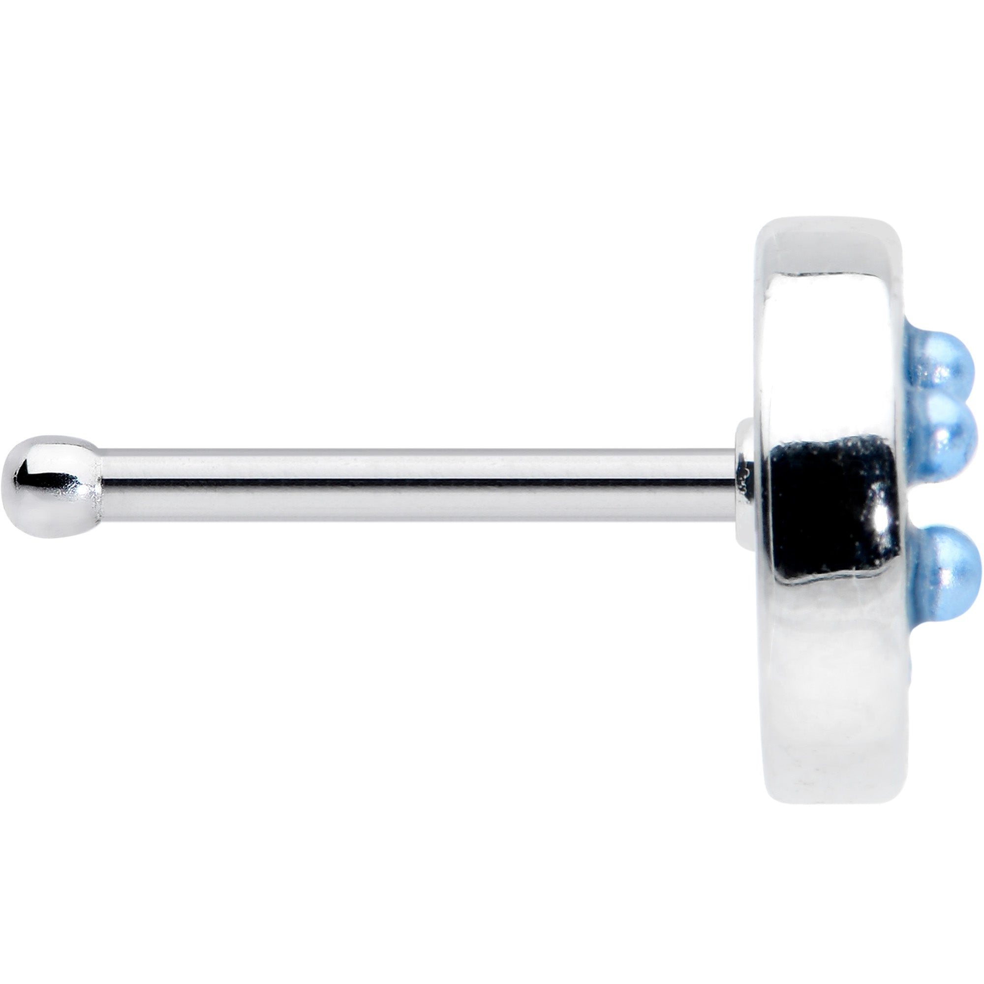 BodyCandy 20G 1/4 Blue Gem Geometric Blues Nose Bone — lifestyle context
