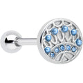 BodyCandy Blue Gem Geometric Blues Pattern Barbell Tongue Ring — main product shot
