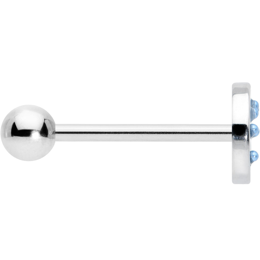 BodyCandy Blue Gem Geometric Blues Pattern Barbell Tongue Ring — lifestyle context