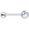 BodyCandy White Howlite Stone Top End Barbell Tongue Ring — main product shot