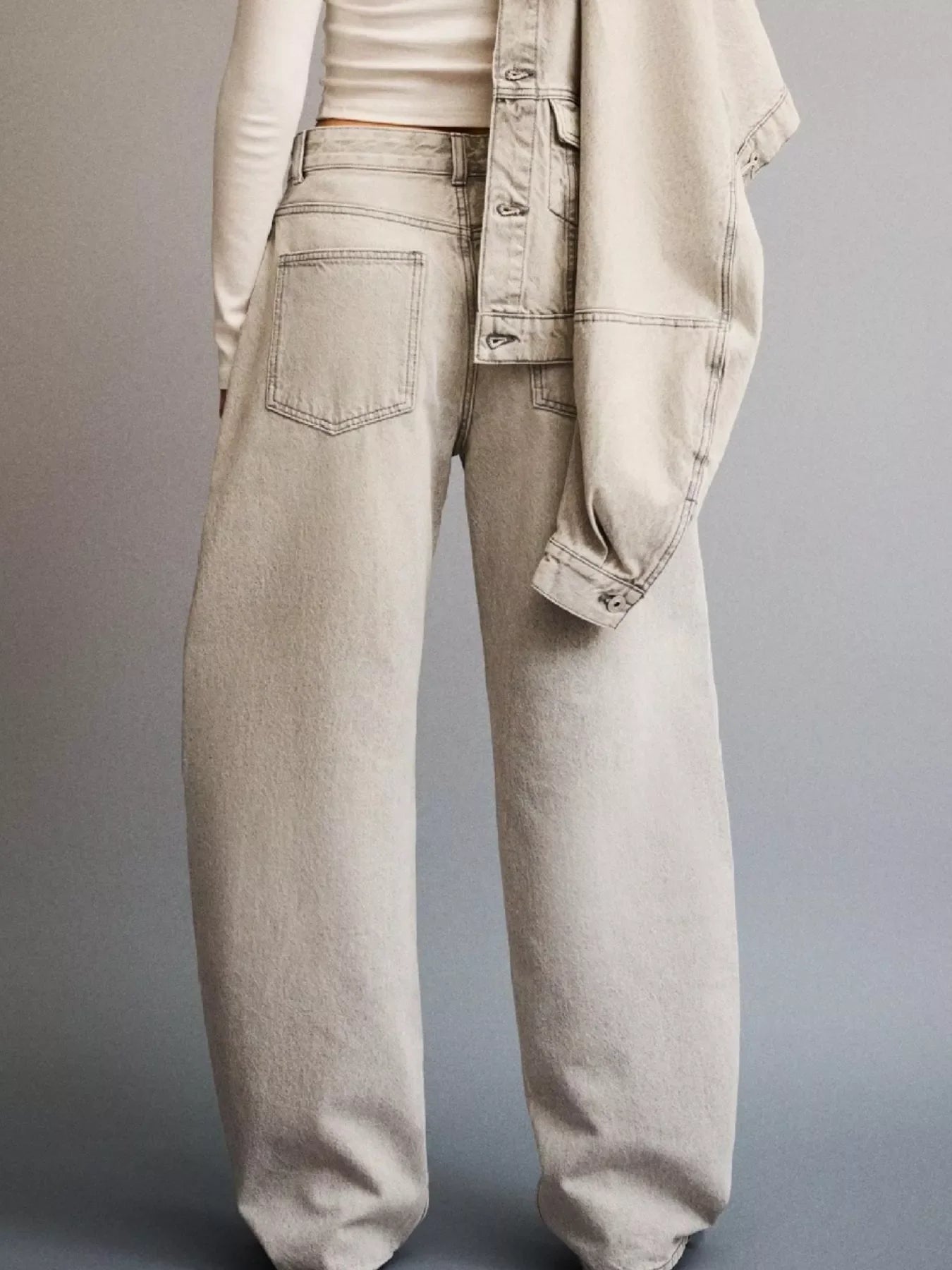 Wide Leg Washed Jeans