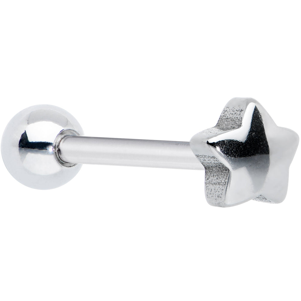 BodyCandy Simple Star Top Barbell Tongue Ring — main product shot