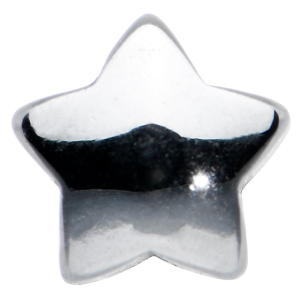 BodyCandy Simple Star Top Barbell Tongue Ring — detail close-up