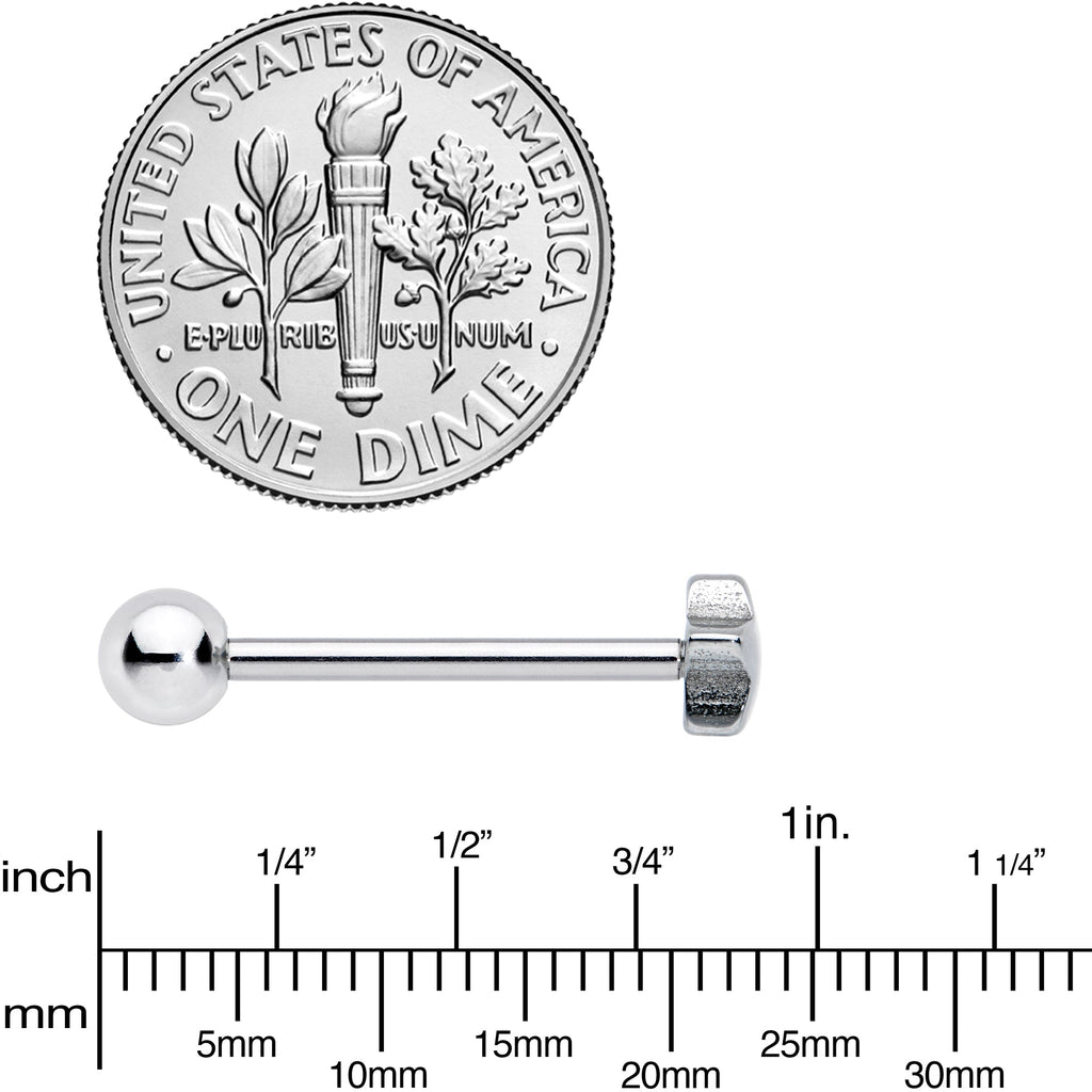 BodyCandy Simple Star Top Barbell Tongue Ring — side view
