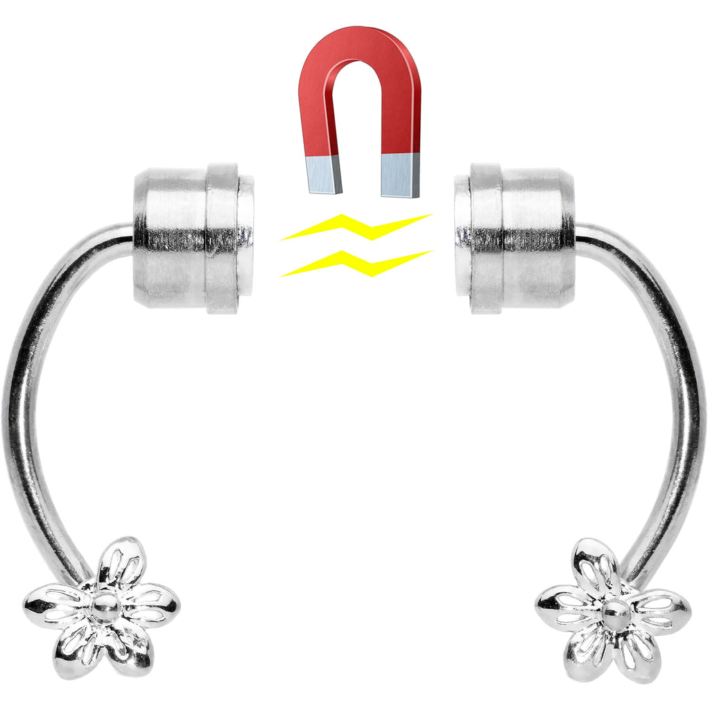 BodyCandy Flower Ends Non Pierced Magnetic Clip On Fake Septum Ring — side view
