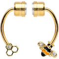 BodyCandy Clear Gem Bee Hive Gold Tone Non Pierced Magnetic Clip On Fake Septum Ring — main product shot