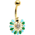 BodyCandy Clear Black Gem Gold Tone Pretty Peacock Belly Ring — main product shot