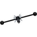 BodyCandy 14G Clear Gem Black Skull Spider Halloween Industrial Barbell 38mm — main product shot