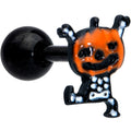 BodyCandy 16G 1/4 Black Dancing Skeleton Pumpkin Halloween Cartilage Tragus — main product shot