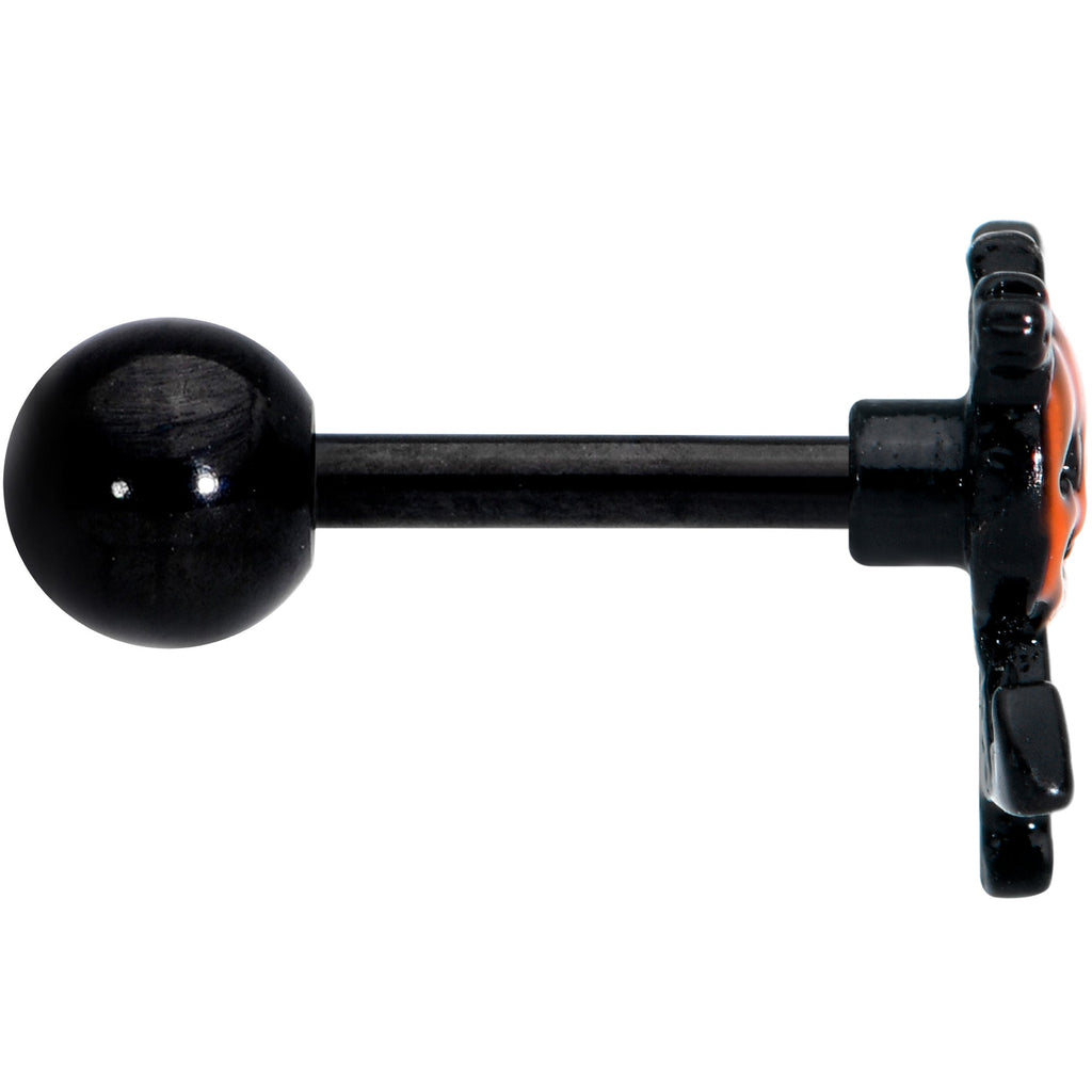 BodyCandy 16G 1/4 Black Dancing Skeleton Pumpkin Halloween Cartilage Tragus — lifestyle context