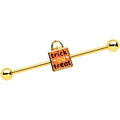 BodyCandy 14G Gold Tone Trick or Treat Halloween Industrial Barbell 38mm — main product shot