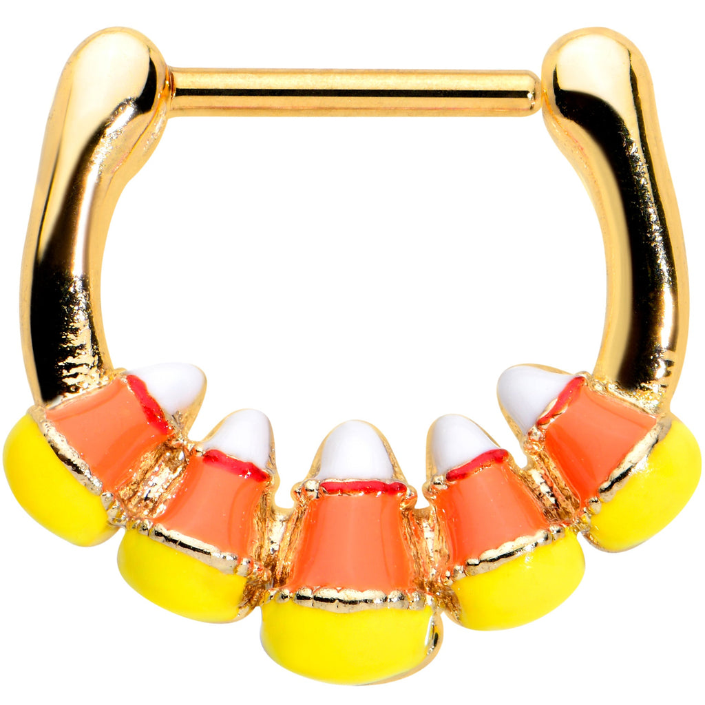 BodyCandy 16G 5/16 Gold Tone Candy Corn Halloween Cartilage Clicker — main product shot