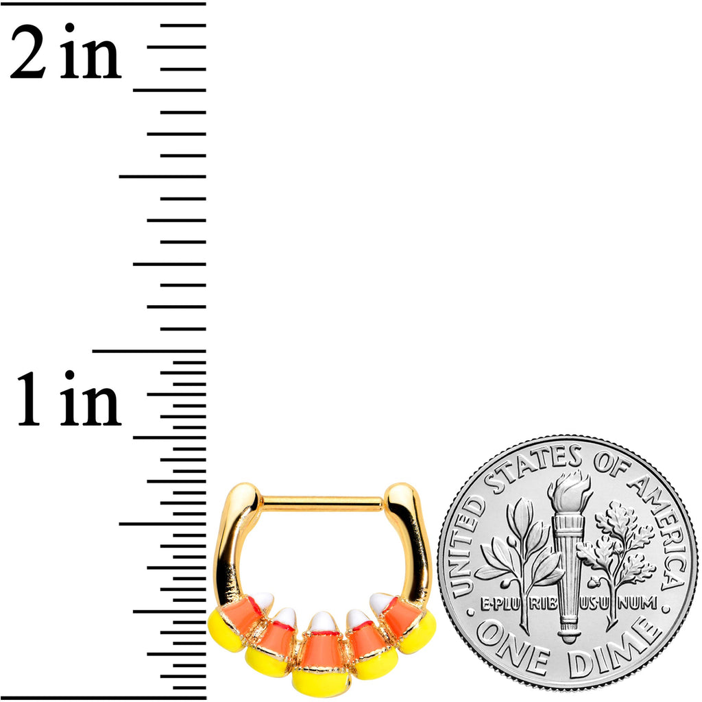 BodyCandy 16G 5/16 Gold Tone Candy Corn Halloween Cartilage Clicker — lifestyle context