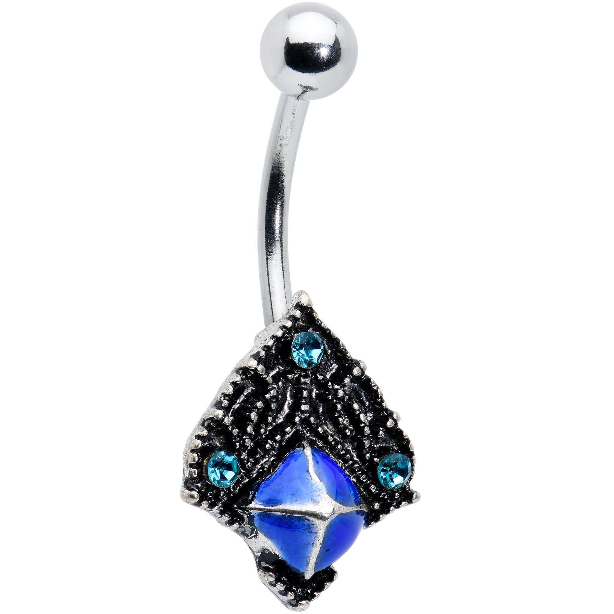 BodyCandy Blue Gem Rococo Blues Elegant Belly Ring — main product shot