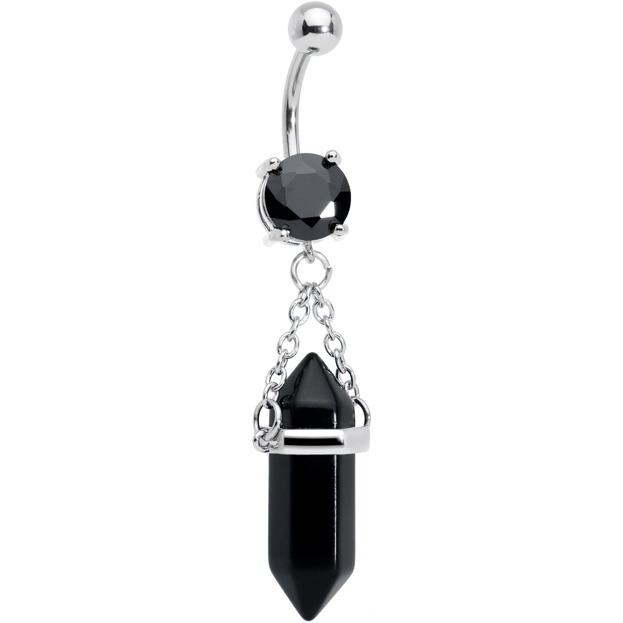 BodyCandy Black Onyx Stone Stone Hippie Dangle Belly Ring — main product shot