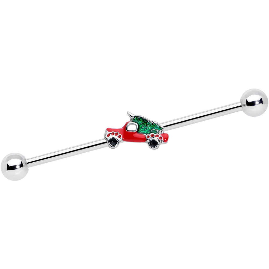 BodyCandy 14G Christmas Tree in a Truck Industrial Barbell 38mm — main product shot
