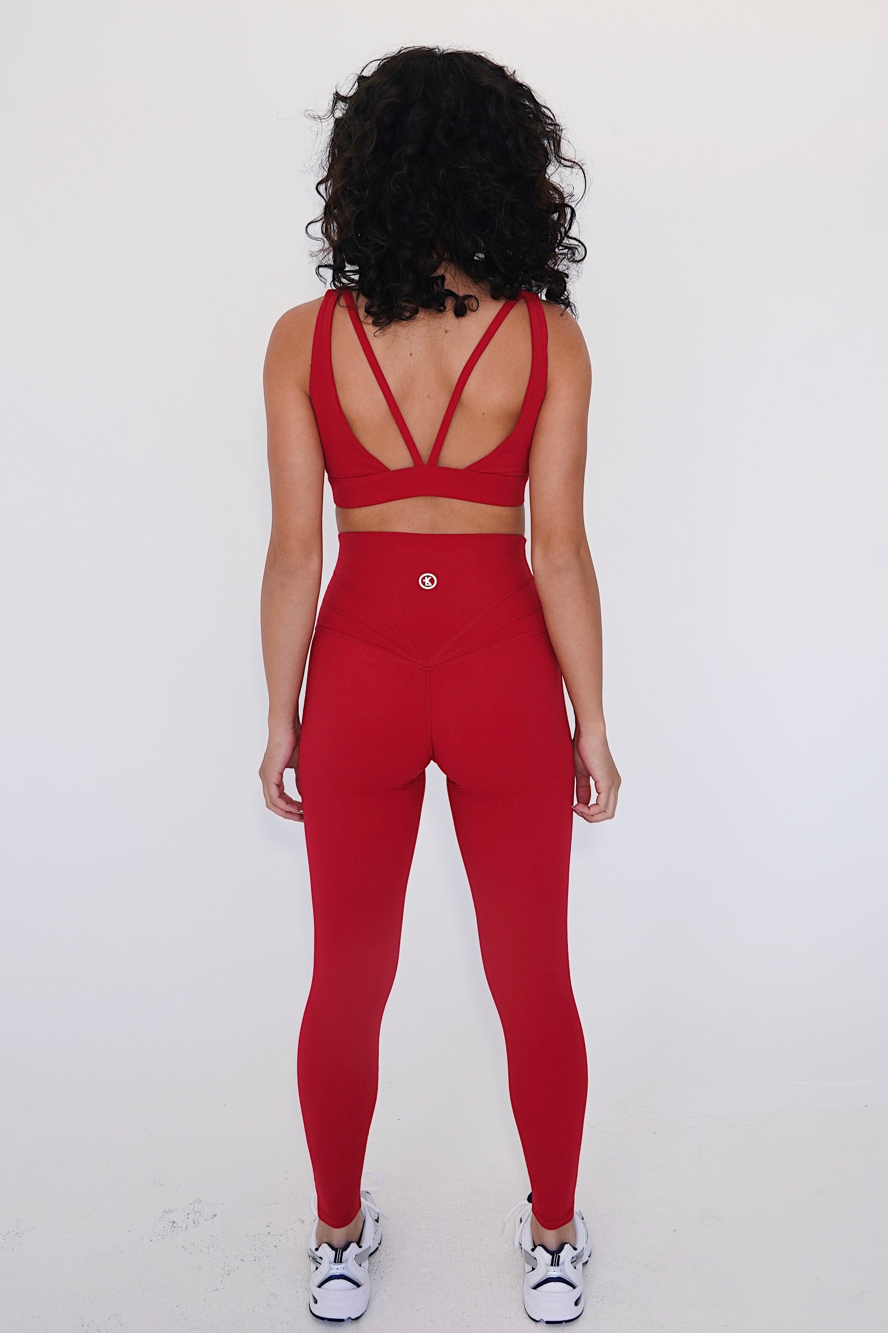 KIMITH BRAND I am Beautifully Radiant Quick Dry Red Sports Bra — fabric or material detail