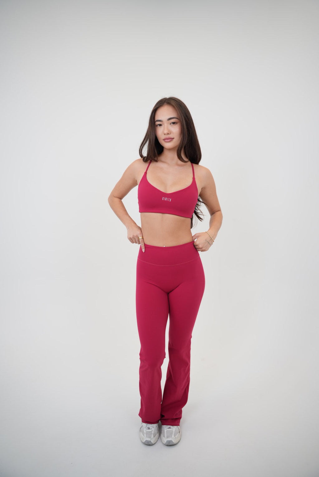 KIMITH BRAND I Live in Luxury Red Sports Bra — side view