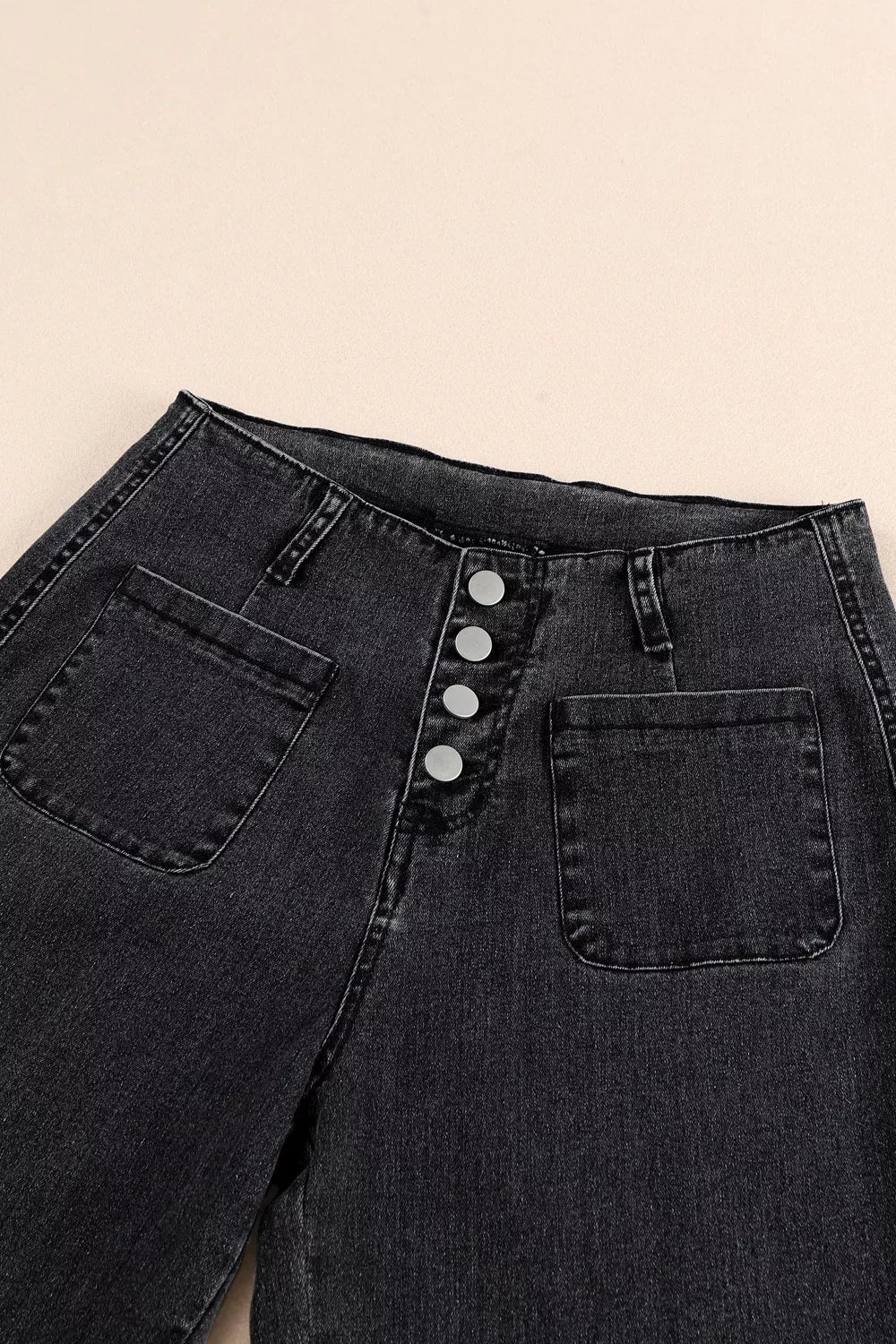 High-Waisted Button-Fly Wide-Leg Jeans