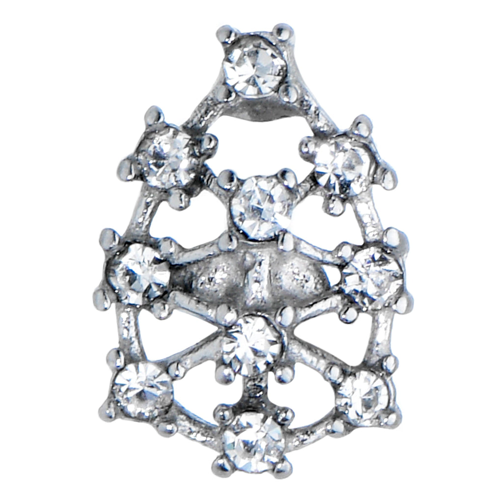 BodyCandy Clear Gem Constellation Barbell Tongue Ring — detail close-up