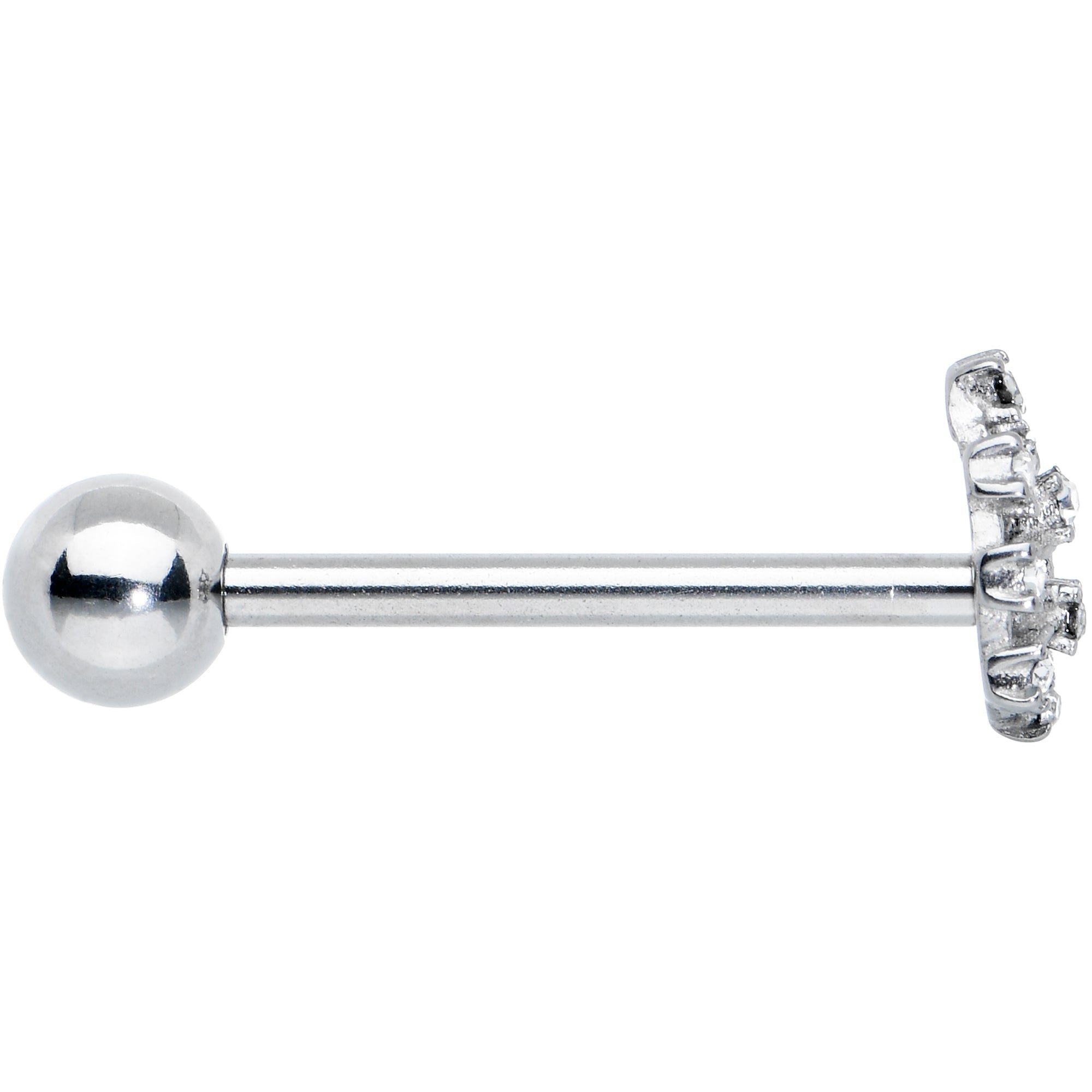 BodyCandy Clear Gem Constellation Barbell Tongue Ring — lifestyle context