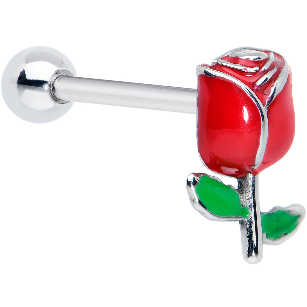 BodyCandy Roses Are Red Valentines Day Barbell Tongue Ring — main product shot