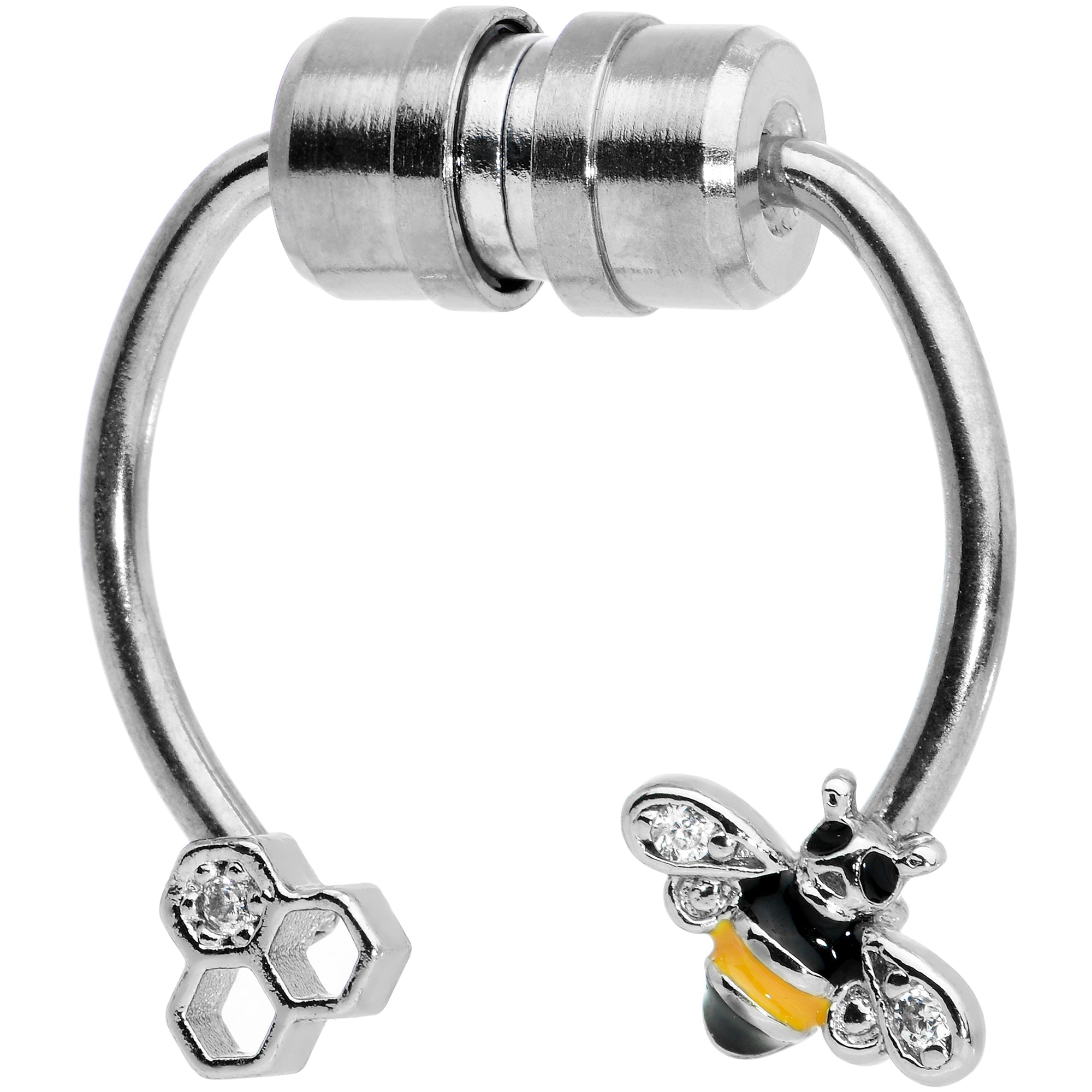 BodyCandy Clear Gem Bee Hive Non Pierced Magnetic Clip On Fake Septum Ring — lifestyle context