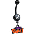 BodyCandy Clear Gem Black Eek Purple Spider Halloween Dangle Belly Ring — main product shot