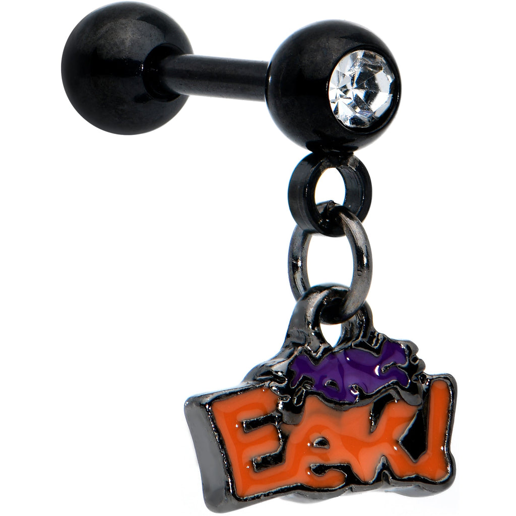 BodyCandy 16G 1/4 Clear Gem Black Eek Spider Dangle Cartilage Earring — main product shot