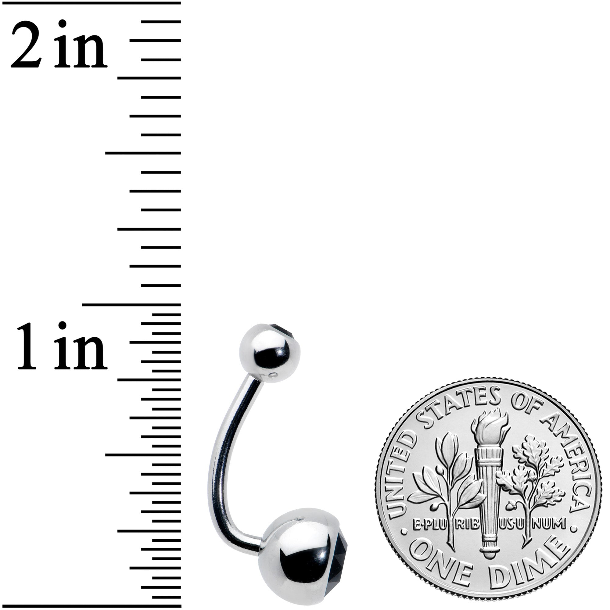 BodyCandy Black Gem J Curve Belly Ring — lifestyle context